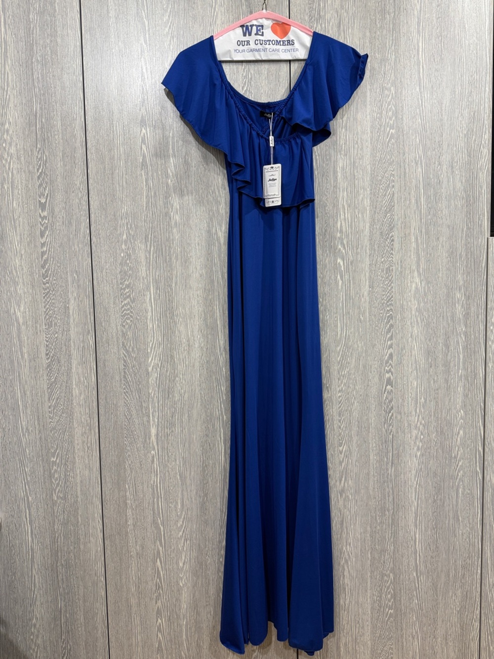 NWT - Blue Women’s Off The Shoulder Maxi Dress - Maternity Shoot - Size S